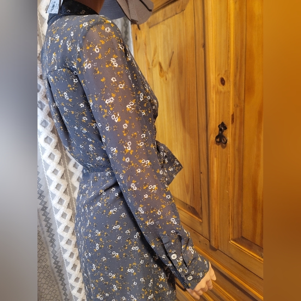 Frank‎ And Oak Floral Dark Grey Dress - Picture 5 of 6